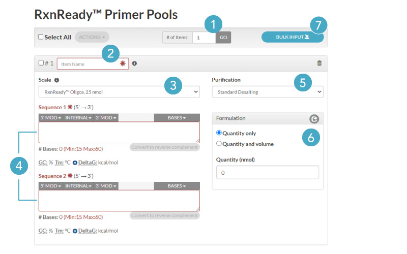 Screenshot of the RxnReady Primer Pools tool