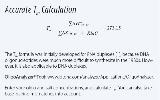 Tm calculation formula