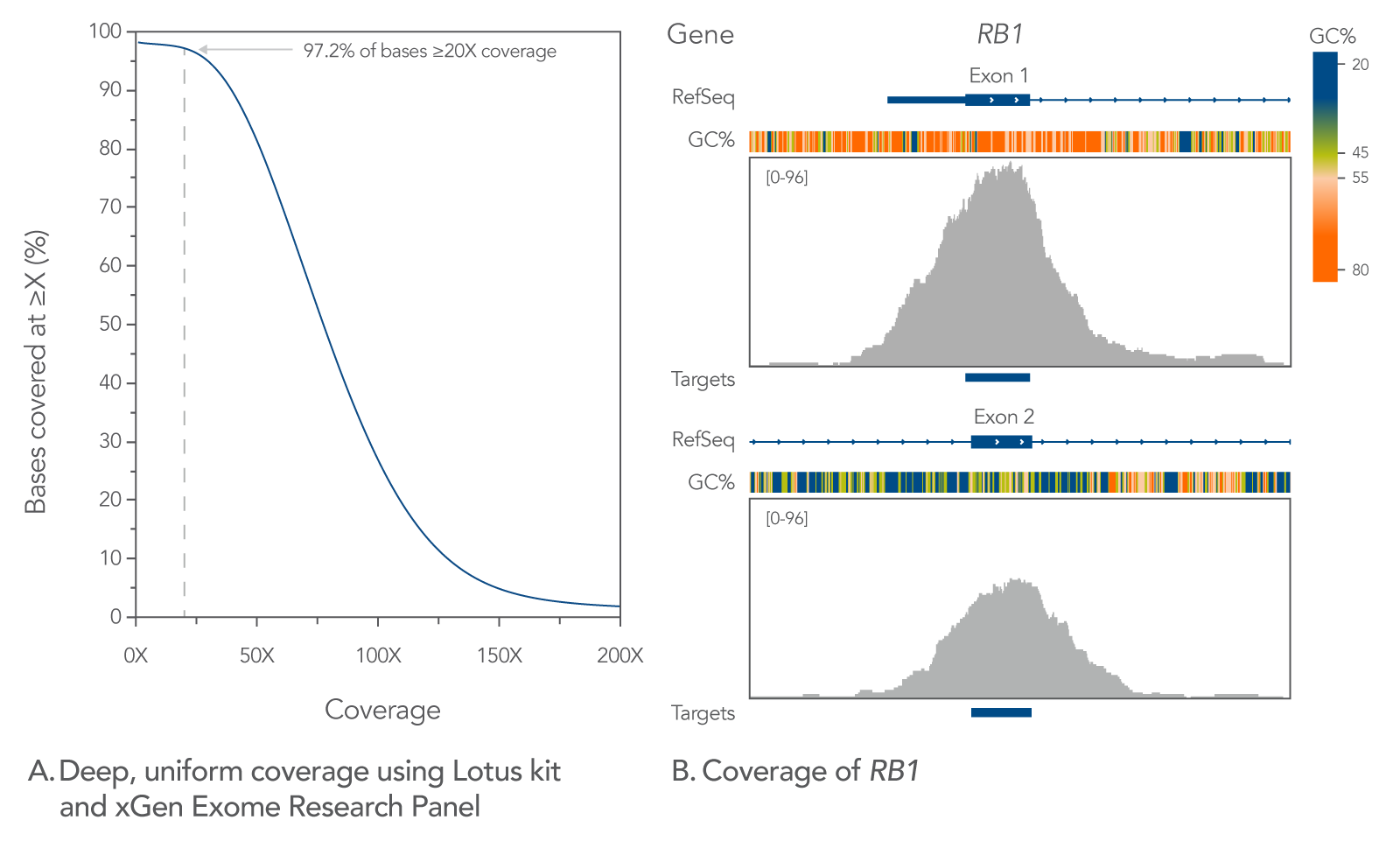 19_NG_Figure_Falcon_Exome Uniformity_RB1 Uniform coverage with Lotus kit and xGen Exome Research Panel